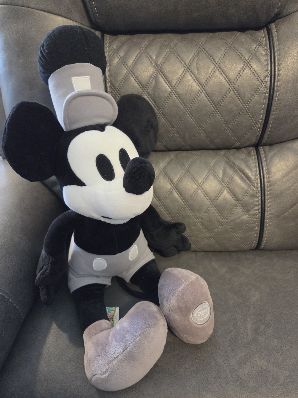 Disney Mickey Mouse Classic Black & Gray Plush Toy